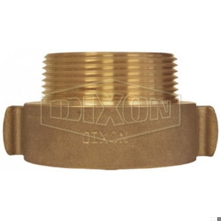 Dixon Rocker Lug Hydrant Adapter, 1-1/2 in, FNPSH x MNPT, Brass, Domestic RHA15S15T